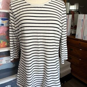 Striped Black and White Top